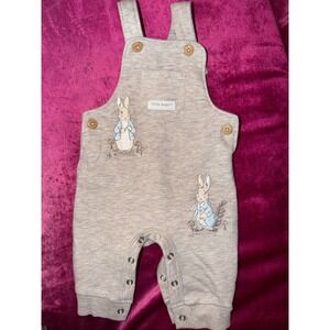 Peter Rabbit Grey Marl Embroidered Overalls Baby Up to 3M
